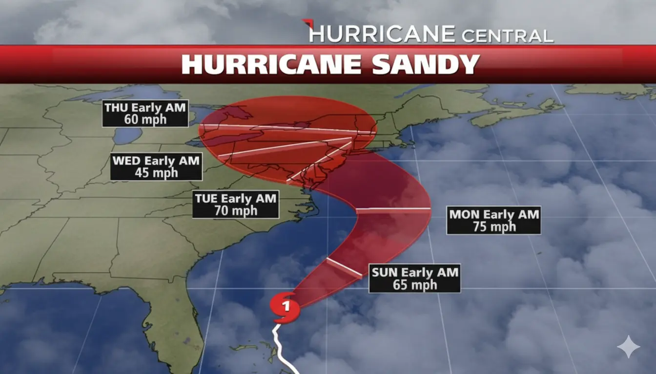hurricane sandy path day by day